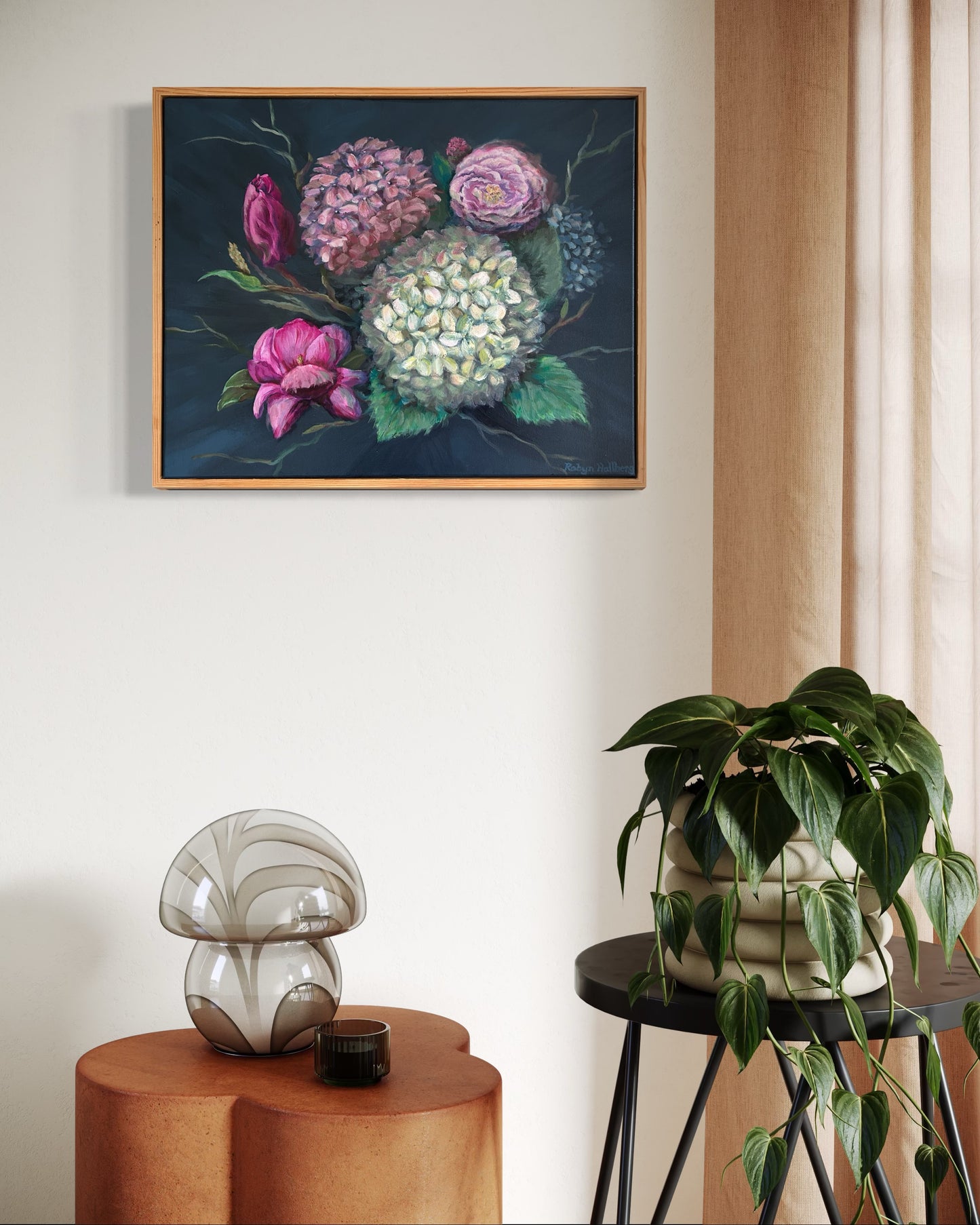 Pretty in Pink & White Garden Delights - 17” x 21” apx