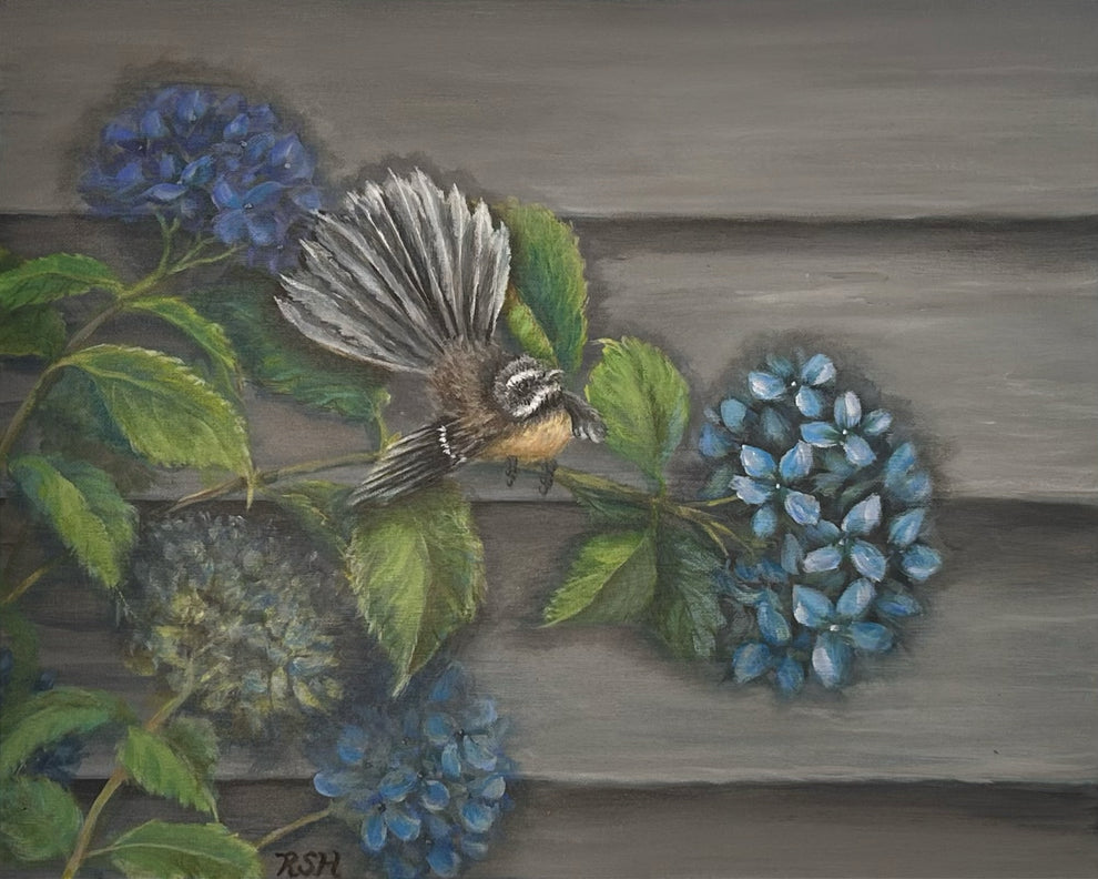 Welcome Home Series: Piwakawaka (fantail) 16" x 20"