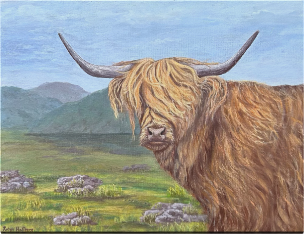 Hello there! Highland Cow! 18" x 24"